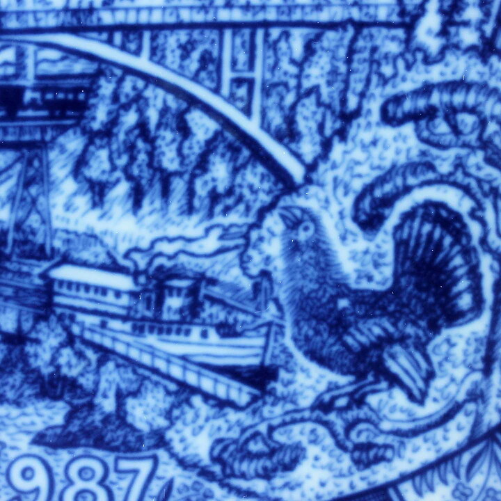 グナー・ニールンド  クリスマスプレート ブルー 陶板   Wall Plaque  1987年 19,5cm