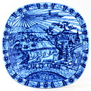グナー・ニールンド  クリスマスプレート ブルー 陶板   Wall Plaque  1988年 19,5cm