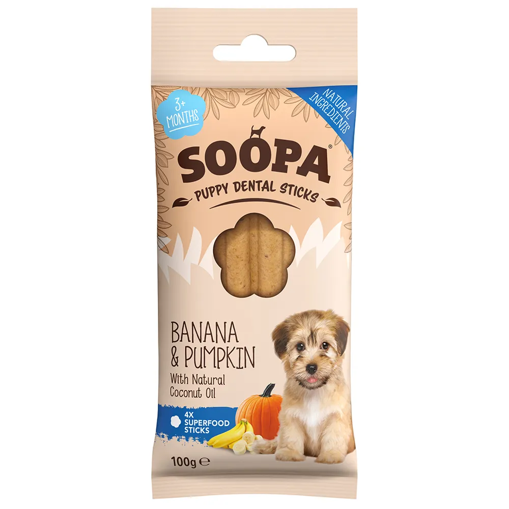 Spannmålsfria dental sticks till hundvalp
