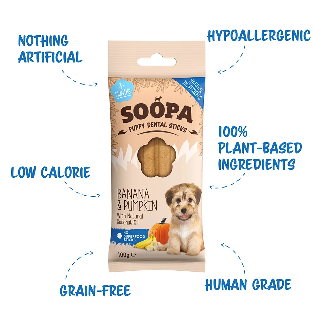 Soopa dentalsticks till valp vegetarisk