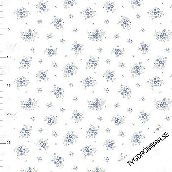 MINI FLOWERS RIBBED - BLUE