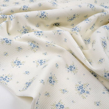MINI FLOWERS RIBBED - BLUE