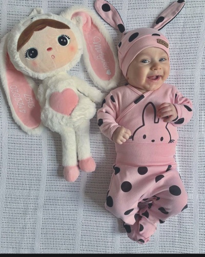Cream Rabbit 48 cm - doll with the child's name  - 6
