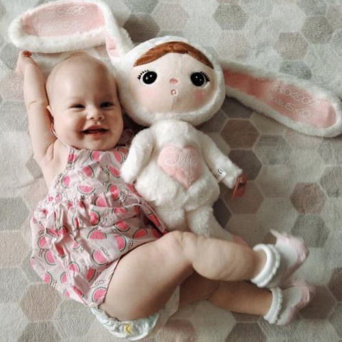 Cream Rabbit 48 cm - doll with the child's name  - 8