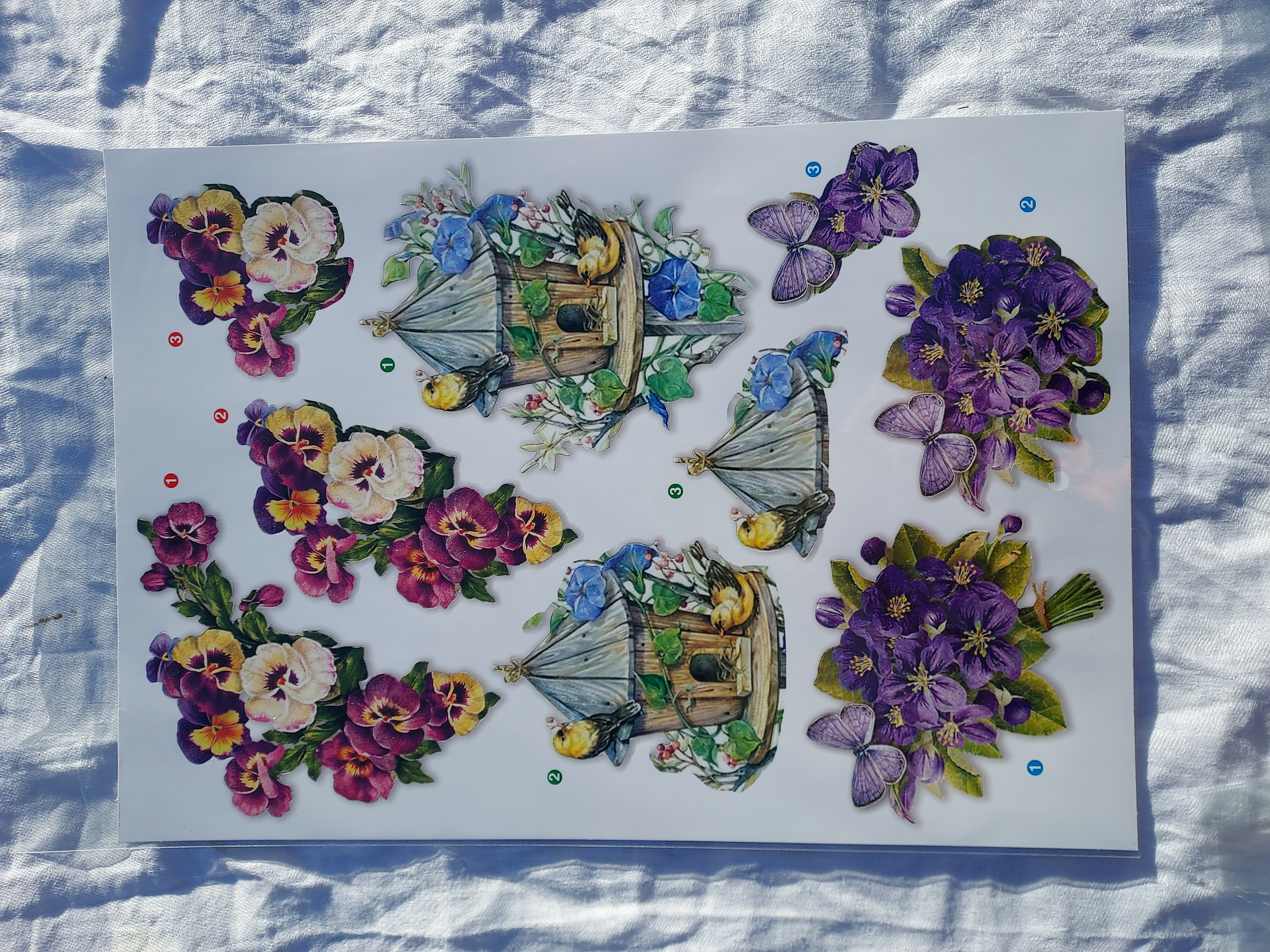 3d motiv, 21x30cm, blommor5och fåglar