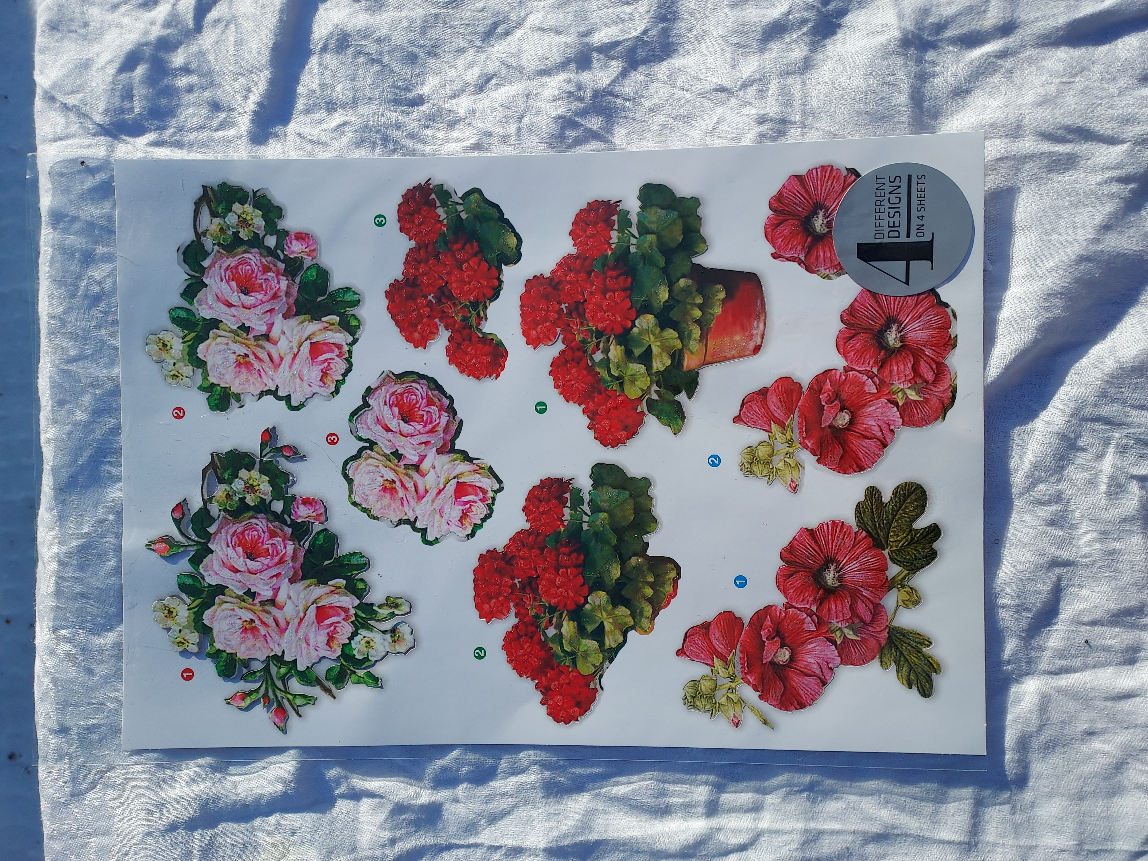 3d motiv med blommor7, 21x30cm, endast detta ark.
