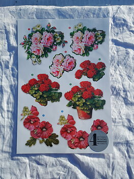 3d motiv med blommor7, 21x30cm, endast detta ark.