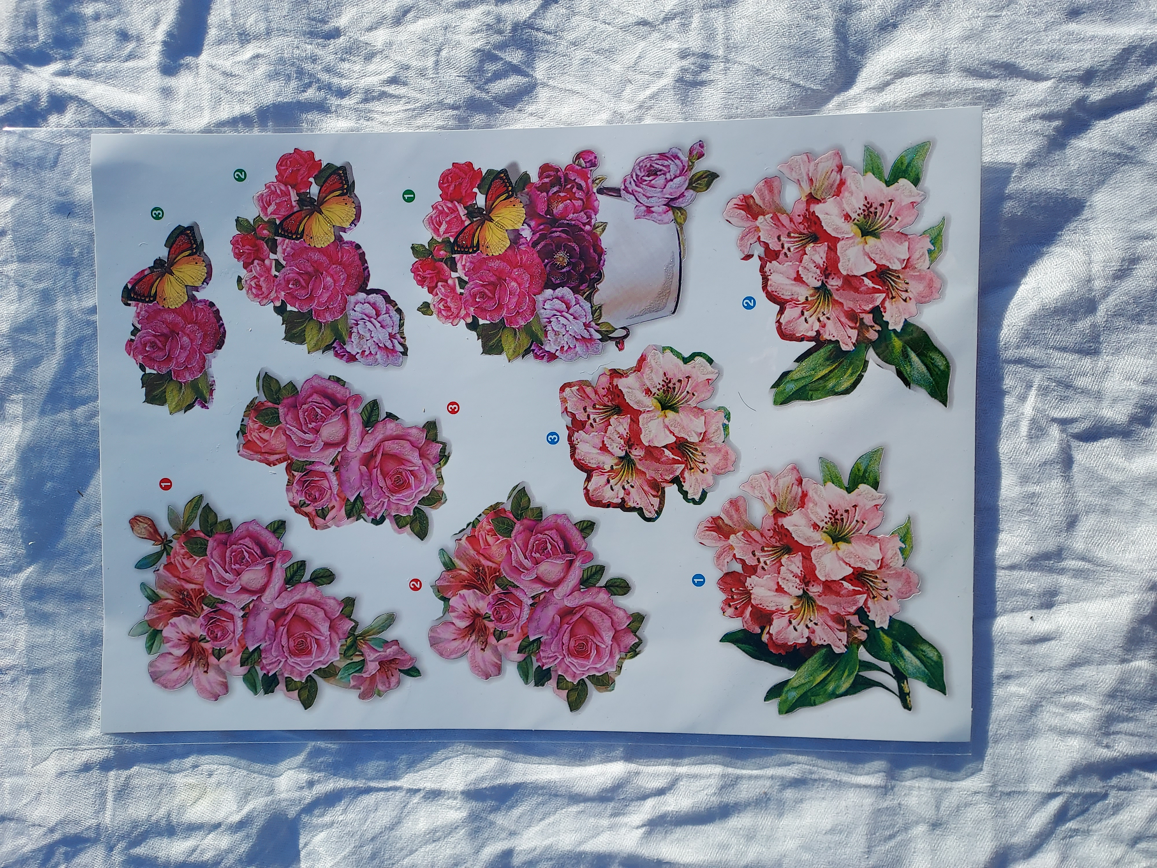 3D, motiv med blommor8, 21x30cm
