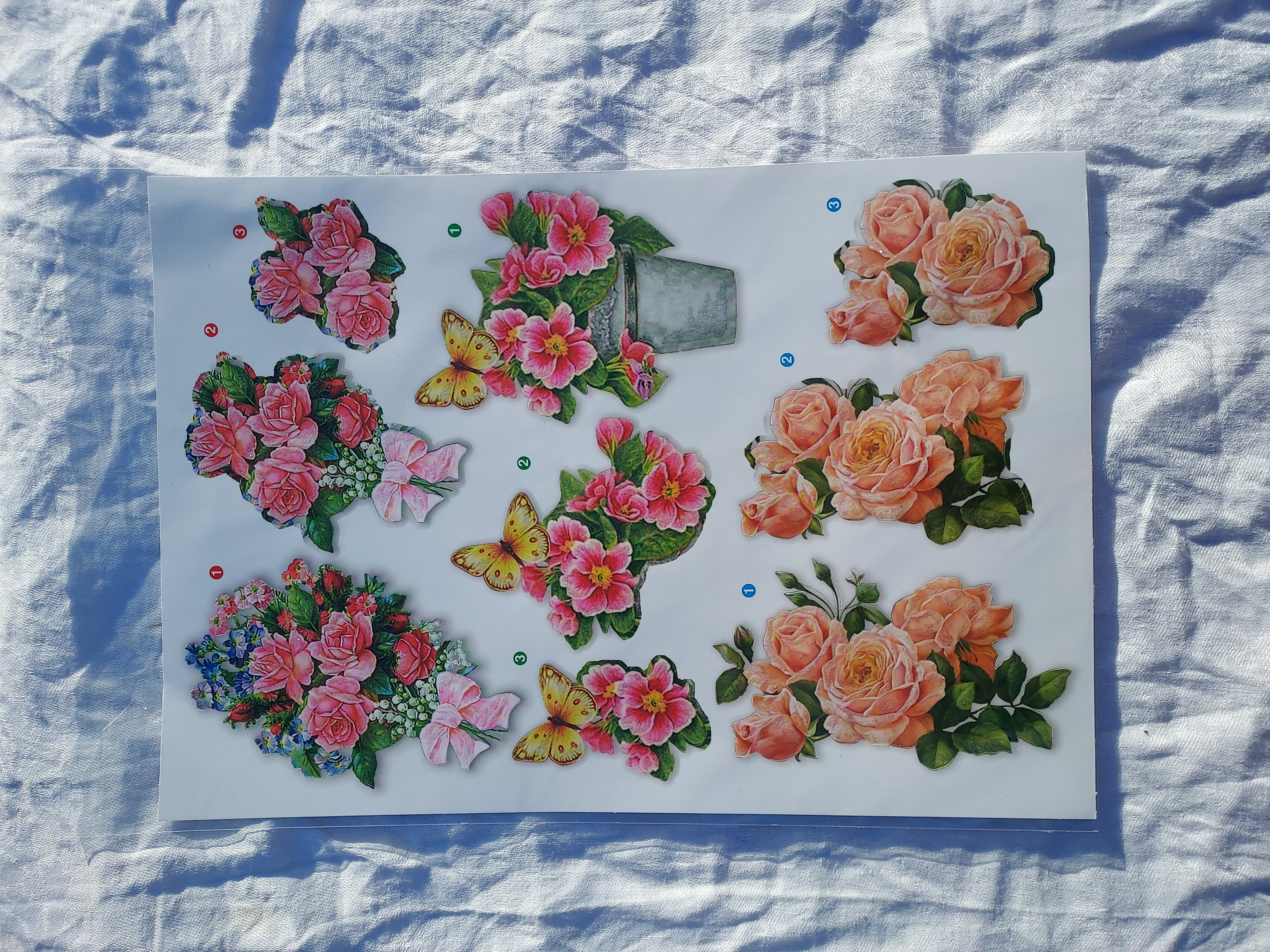 3D motiv med blommor10, 21x30cm.