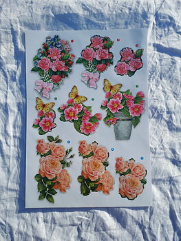 3D motiv med blommor10, 21x30cm.