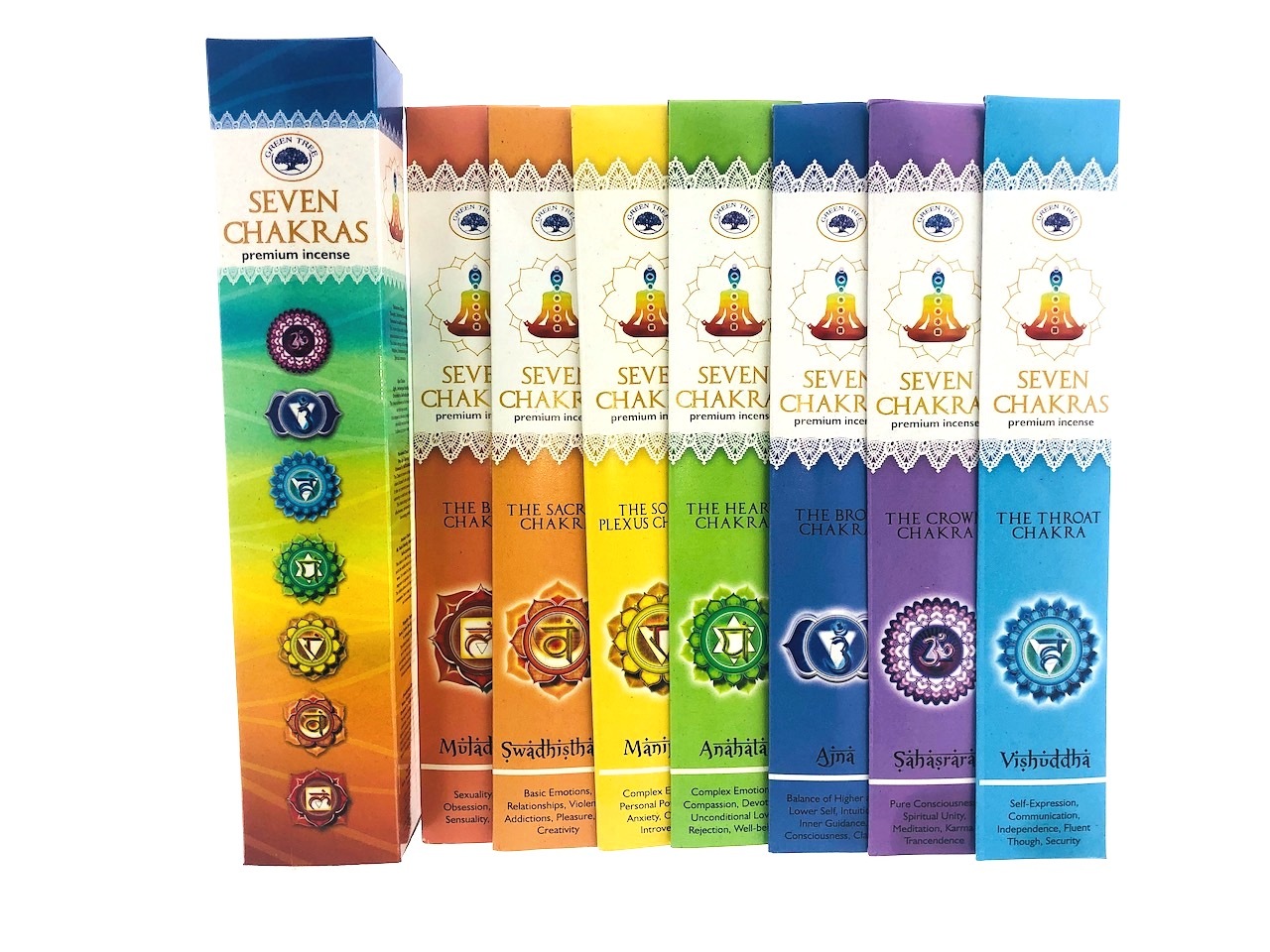 Green tree Rökelse 7 Chakra packet - 42gram Packet