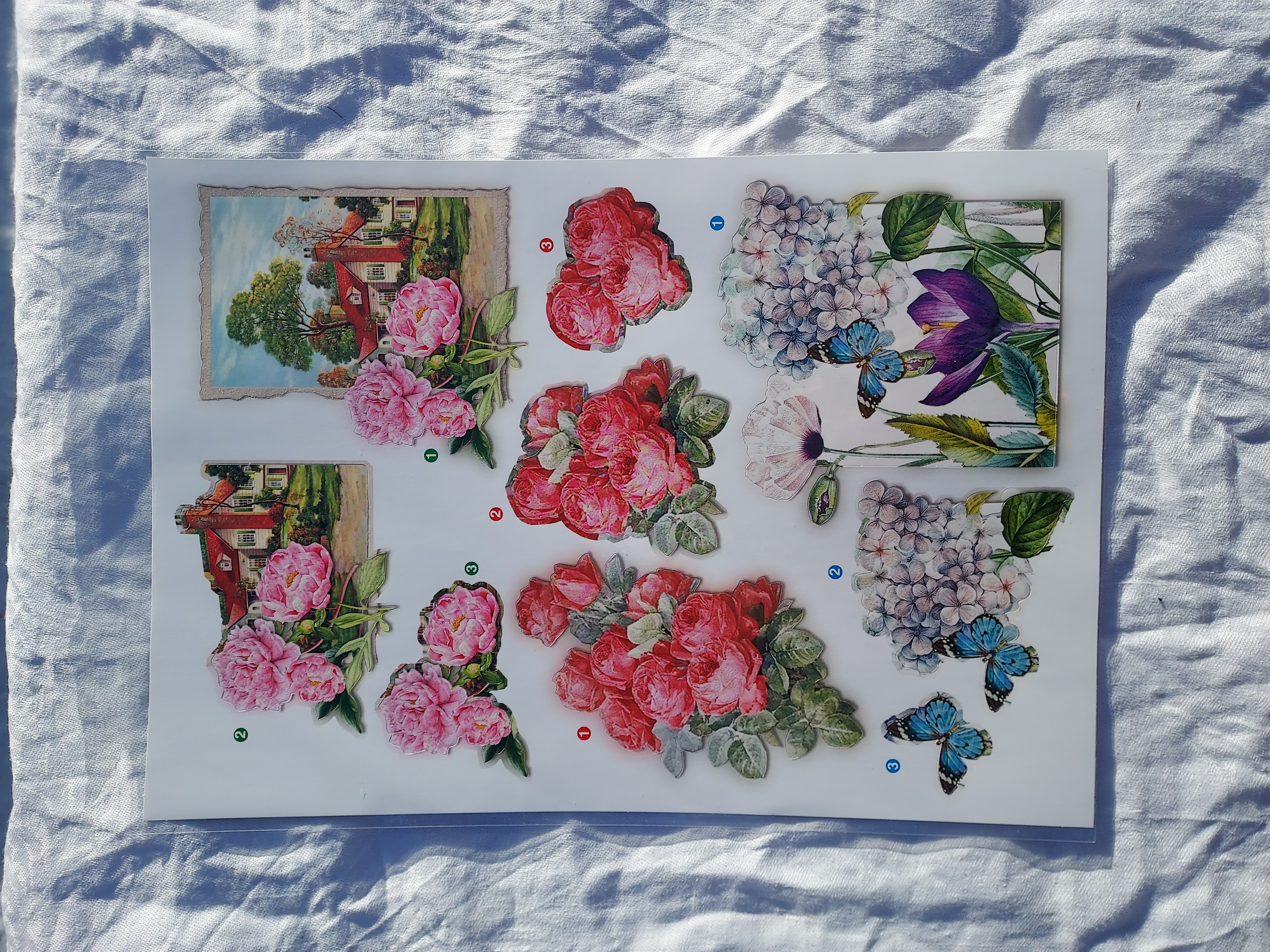3D motiv med blommor13, 21x30cm.