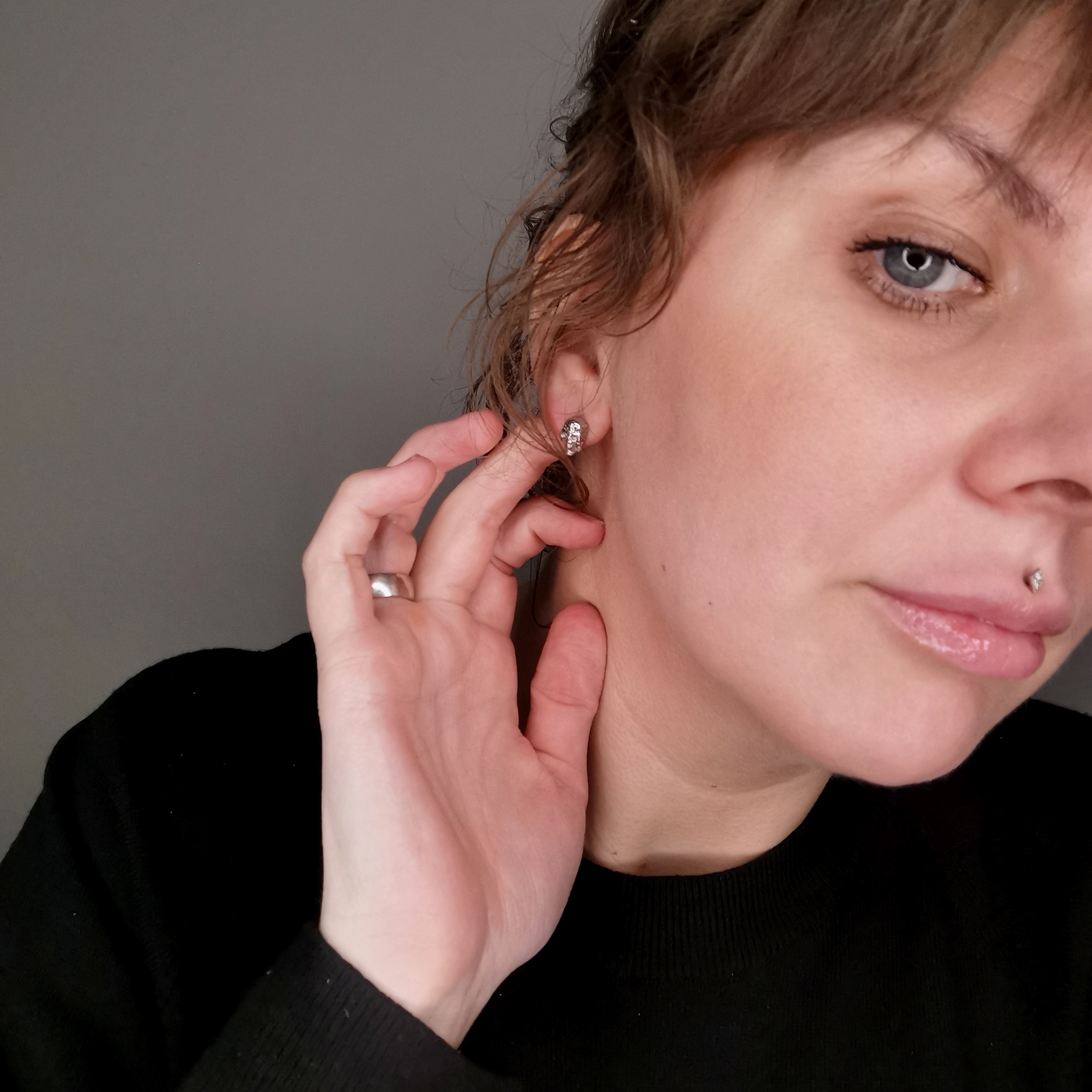 Sterling Silver Scull Earring - 2