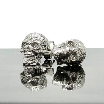 Sterling Silver Scull Earring
