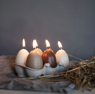 Ljus - Äggljus - Hönsägg i naturlig storlek - Brun - 7 cm - 5