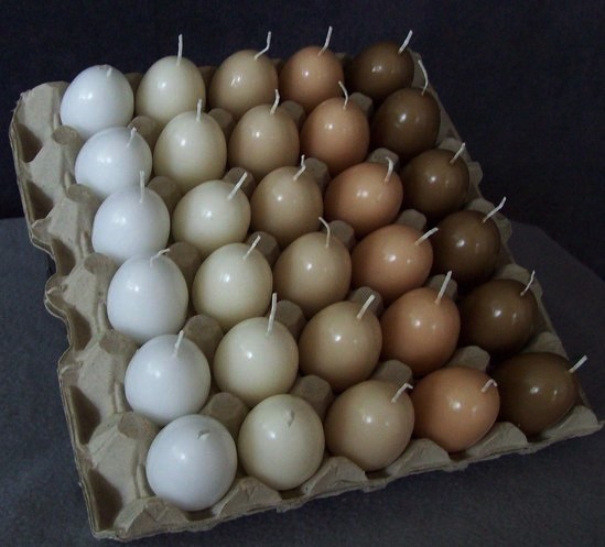 Ljus - Äggljus - Hönsägg i naturlig storlek - Brun - 7 cm - 6