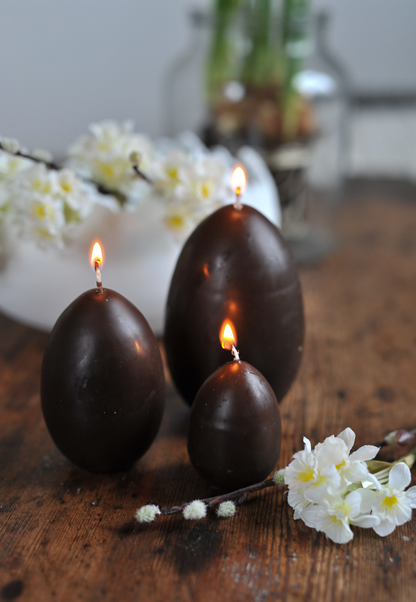 Ljus - Äggljus - Hönsägg i naturlig storlek - Brun - 7 cm - 2