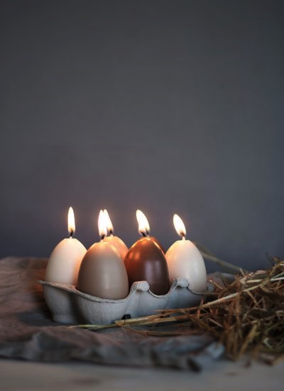 Ljus - Äggljus - Hönsägg i naturlig storlek - Brun - 7 cm - 4