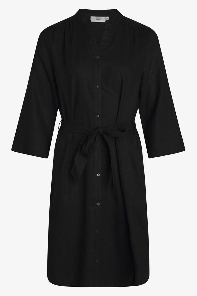 Noa Noa - Sheer Linen Dress Black - 4