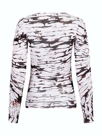 Neo Noir - Bea Tie Dye Mesh Blouse Powder