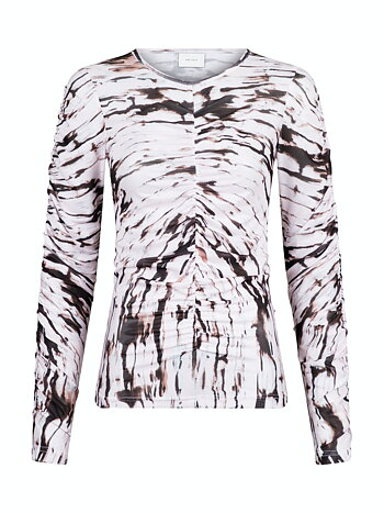 Neo Noir - Bea Tie Dye Mesh Blouse Powder