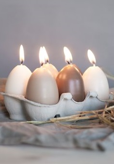 Candle - Egg candle - Stearin candle - Duck egg - Beige brown - 10 cm - 3