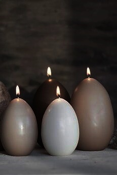 Candle - Egg candle - Stearin candle - Duck egg - Beige brown - 10 cm - 2