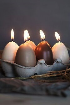 Candle - Egg candle - Stearin candle - Duck egg - Brown - 10 cm - 3