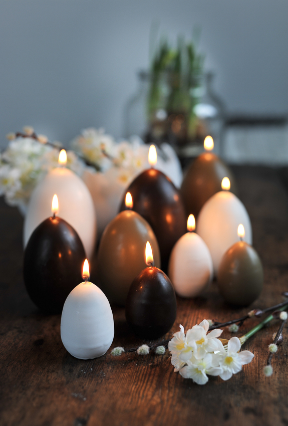 Candle - Egg candle - Stearin candle - Goose egg - Brown - 13 cm - 3