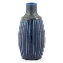 Wilhelm Kåge (KAPA 1958) Blue Bottle Vase with Relief 26 cm