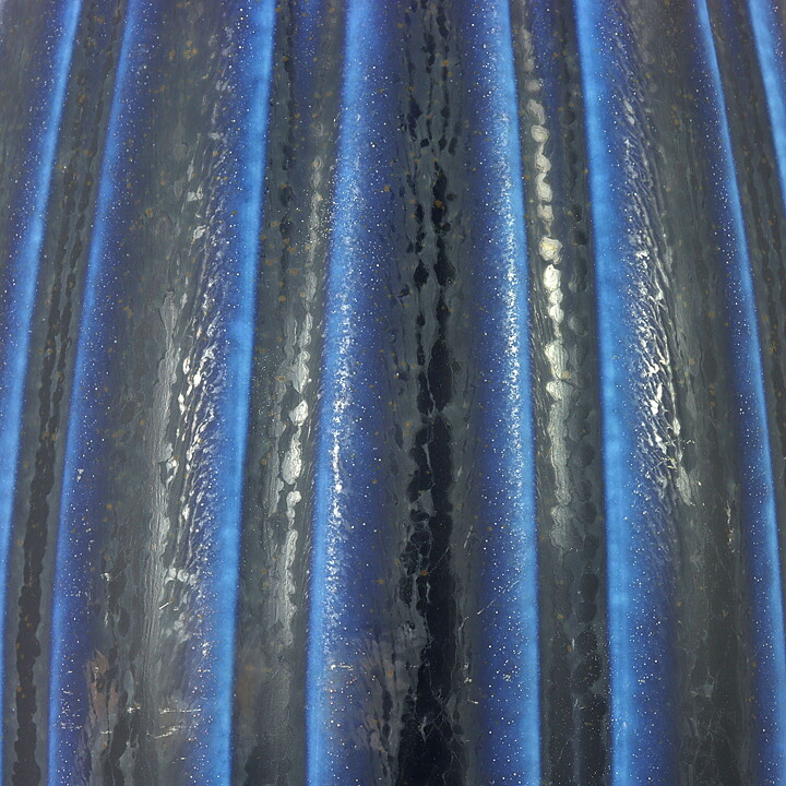 Wilhelm Kåge (KAPA 1958) Blue Bottle Vase with Relief 26 cm
