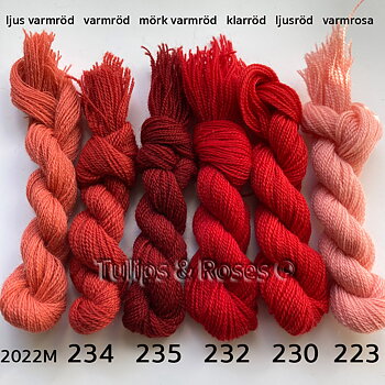 Yllebroderigarn REDGARN  20/2 Kamgarn Röda