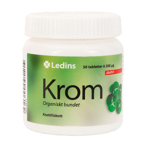 Krompikolinat från Ledins om 200 mikrogram i en burk med 50 tabletter