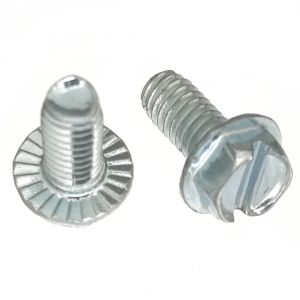 #8-32 x 3/8" Serrated Slotted Hex Washer Thread Forming Screw