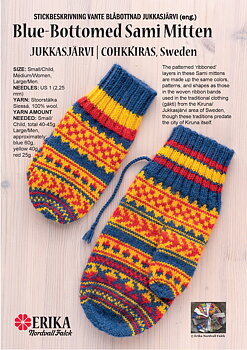 Knitting description Blue-bottomed Sámi mitten