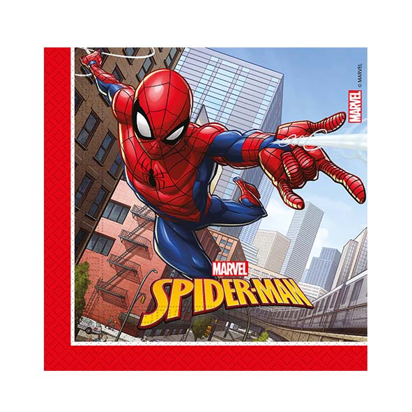 Servetter | 20-pack | Spindelmannen | Röd kant
