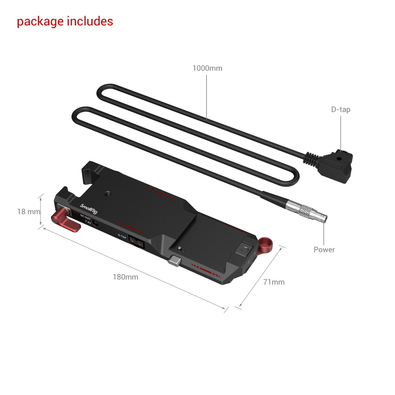 SmallRig 3251 Power Pass-Through Plate for DJI RS2 - 5
