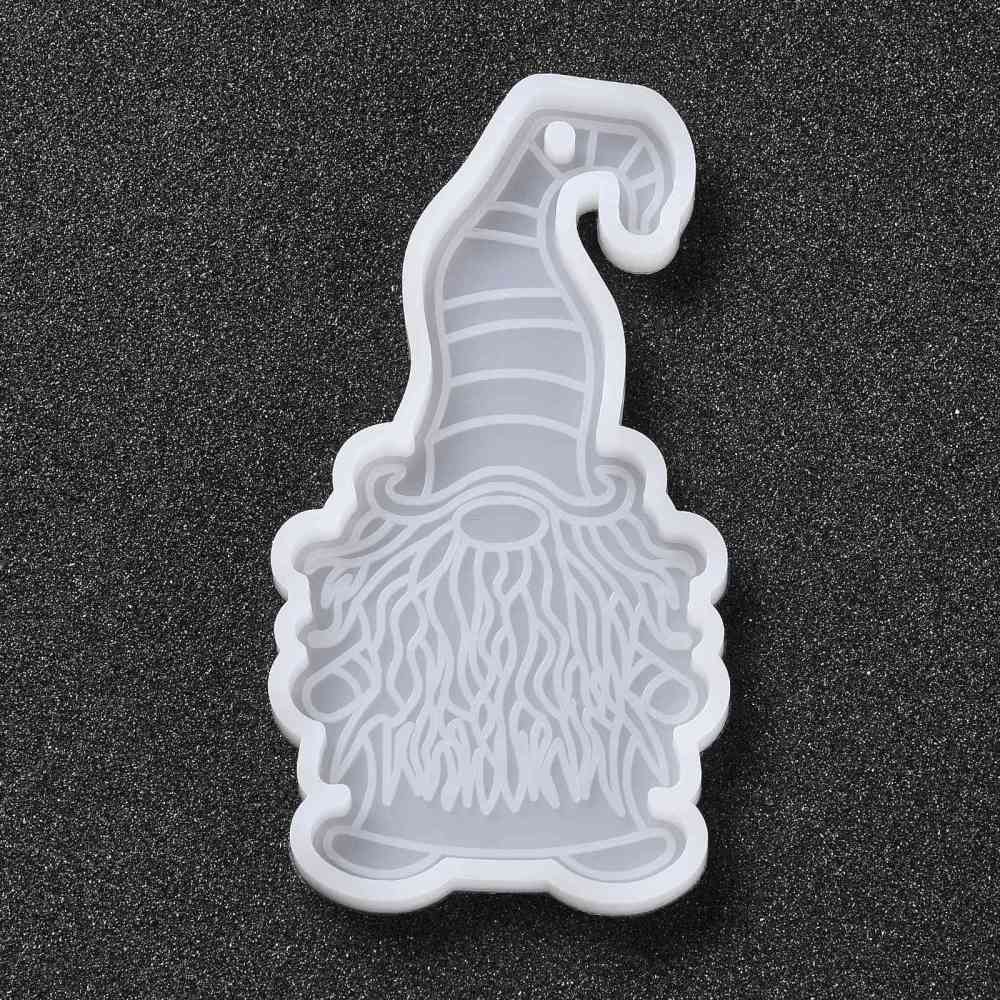 Silicone Resin Mold   Dwarf / Santa w  striped hat