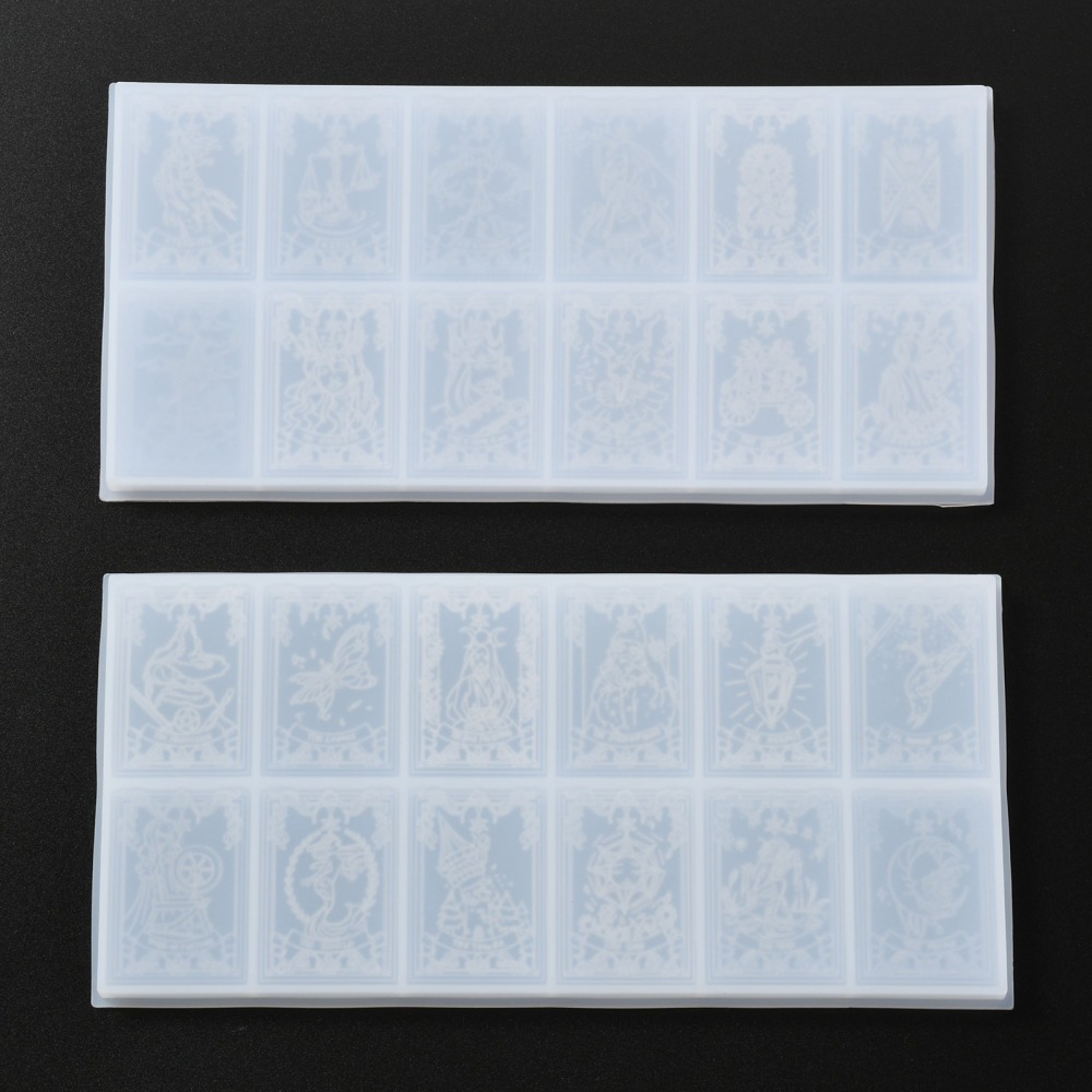 Gjutform  i silikon - Tarot kort, 24olika - 3