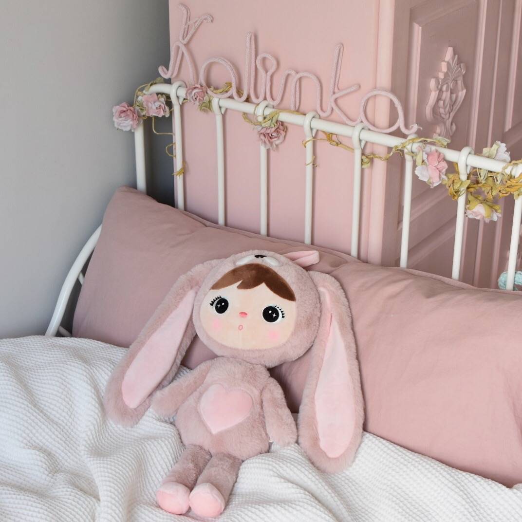 Pink Rabbit 48cm - dukke med barnets navn  - 24