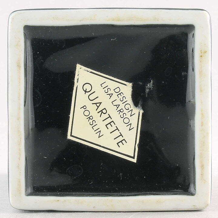 Lisa Larson (Quartette 1980s) Black Architectonic Vase 13 cm