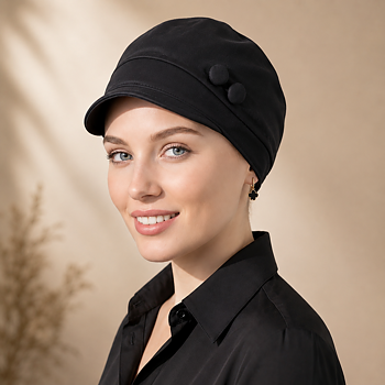 Keps med mjuk skärm, svart cancerkeps