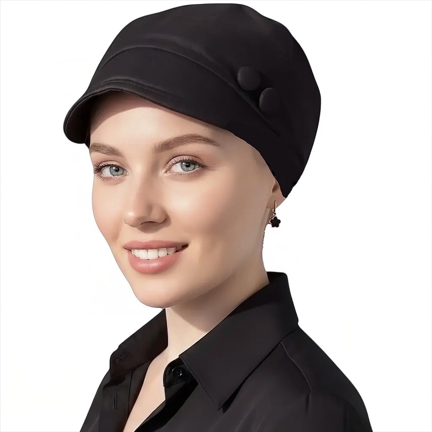 Keps med mjuk skärm, svart cancerkeps