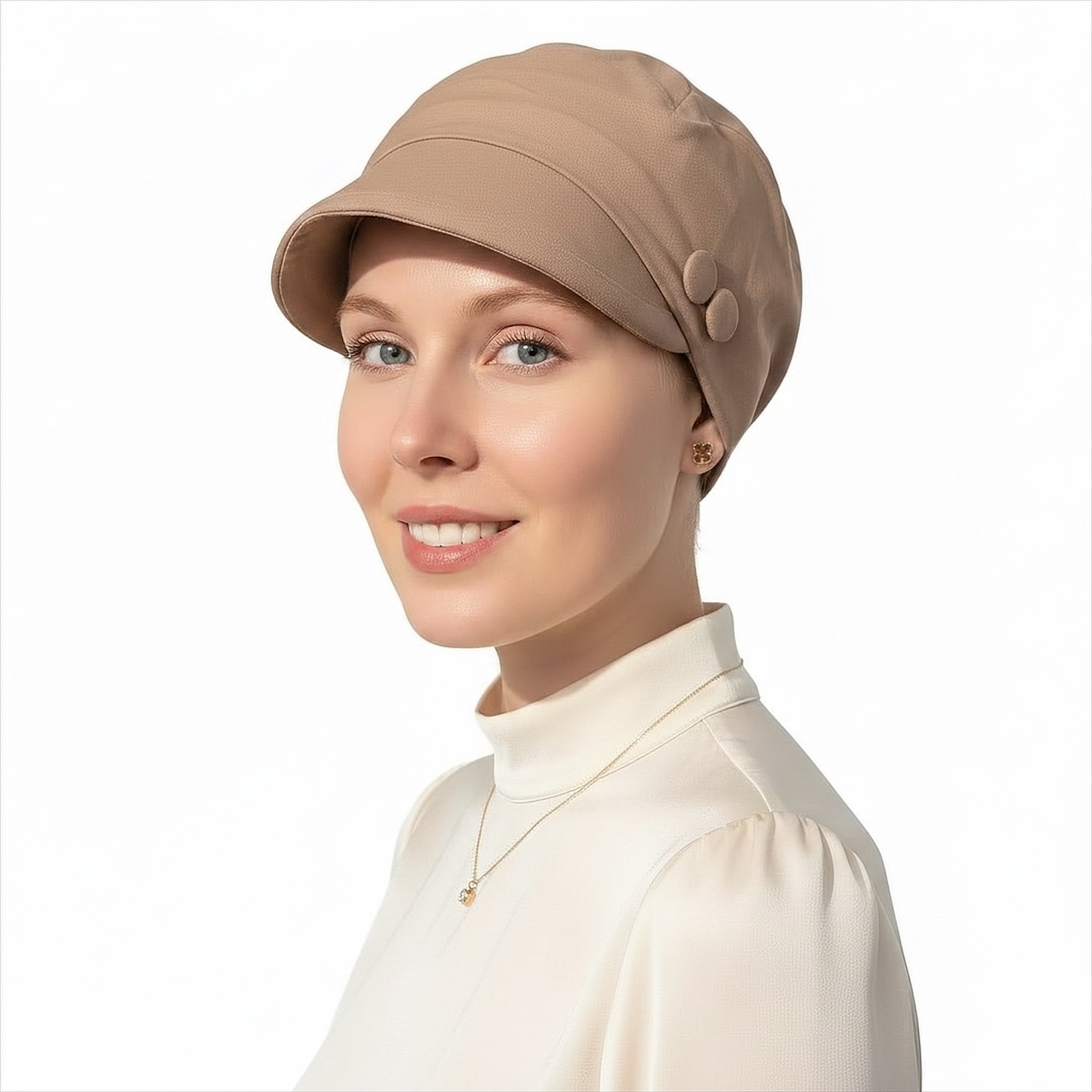 Keps med mjuk skärm, beige