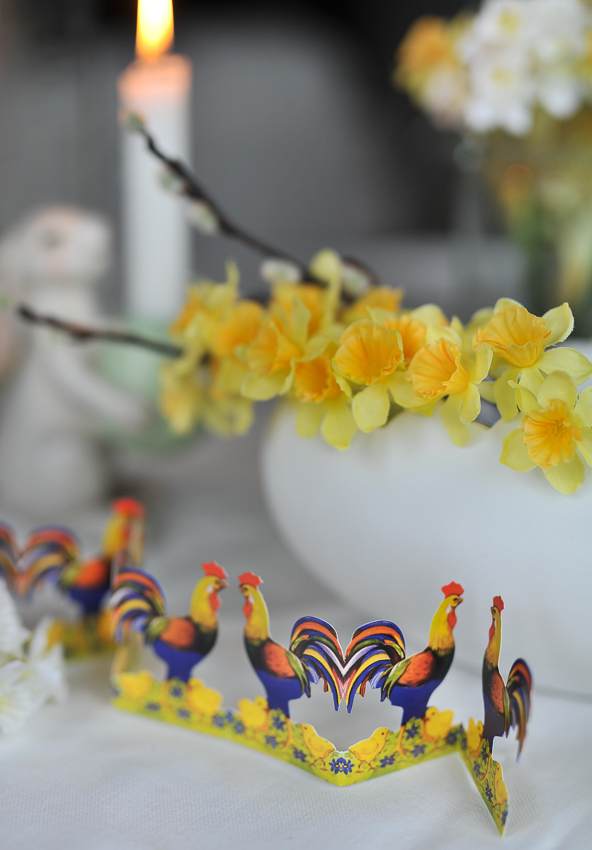 Paper rows Rooster - Old-fashioned Easter decoration - 5.5x34.5 cm
