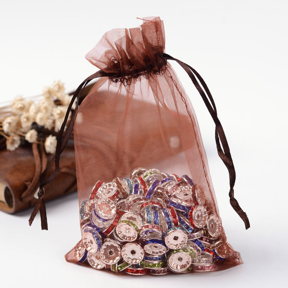 Organza 10x12cm, Dark brown - 2
