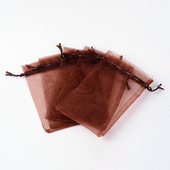 Organza 10x12cm, Dark brown