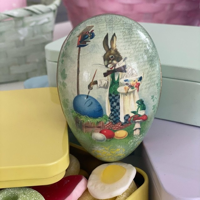 Påskägg - Ägg - Vintage - 9 cm - 2