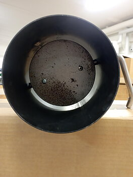 Rökrör med spjäll, svart,  längd 250 mm, diameter 150 mm