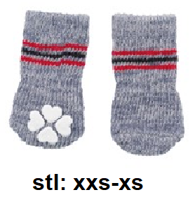 Trixie Hundsockar 2-pack non-slip GRÅ - 2
